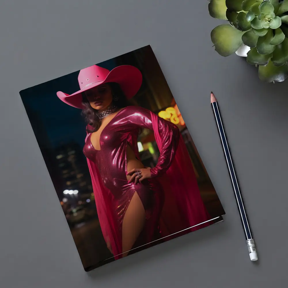 Pink Cowgirl Sequin Dress Neon City Night – Notebooks