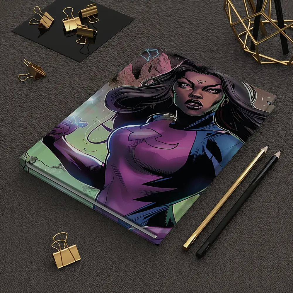 Female Superhero Comic Art Action Scene – Notebooks