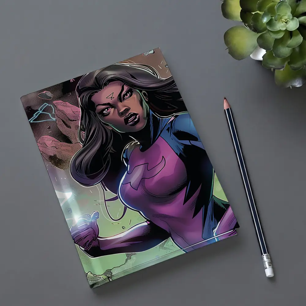 Female Superhero Comic Art Action Scene – Notebooks