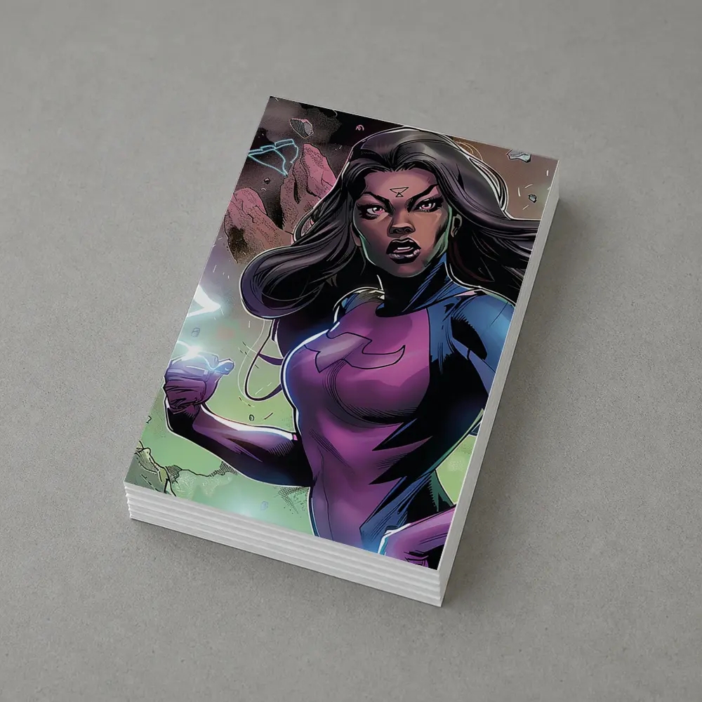 Female Superhero Comic Art Action Scene – Postcards