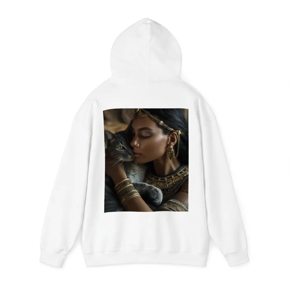 Egyptian Woman With Gray Cat Gold Jewelry – Hoodies