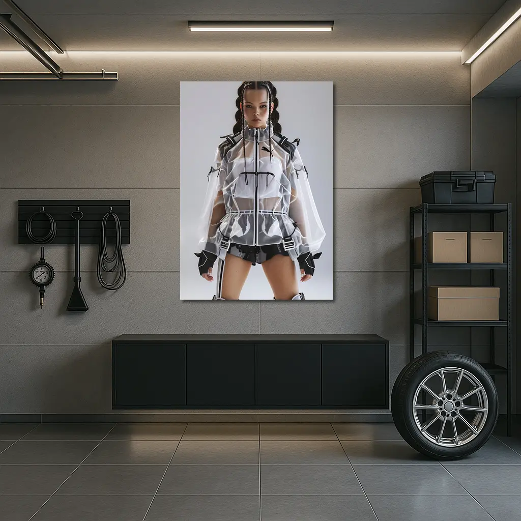 Futuristic Transparent Puma Jacket Fashion Editorial – Wall Art