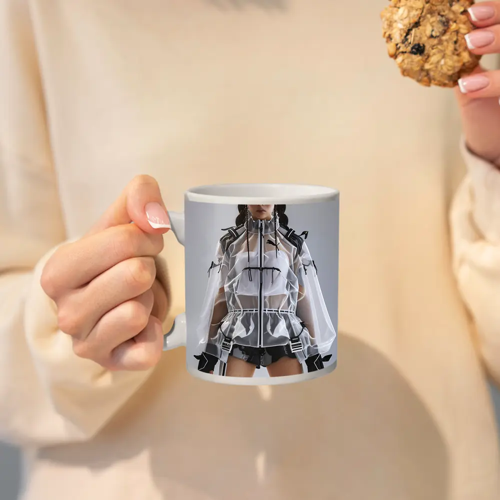 Futuristic Transparent Puma Jacket Fashion Editorial – Mugs