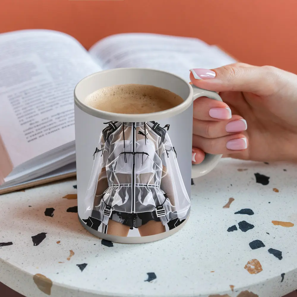Futuristic Transparent Puma Jacket Fashion Editorial – Mugs