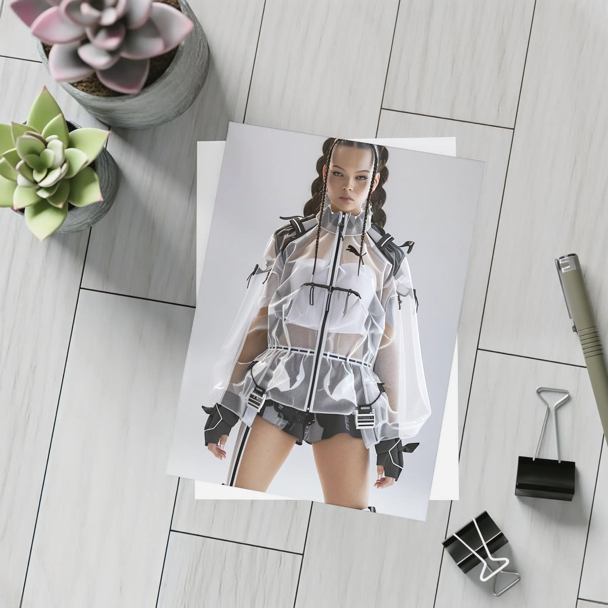 Futuristic Transparent Puma Jacket Fashion Editorial – Postcards