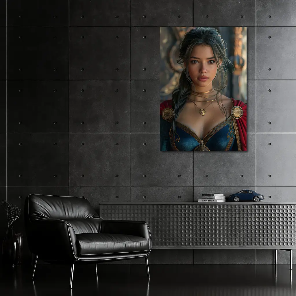 Fantasy Warrior Woman Dark Medieval Setting – Wall Art