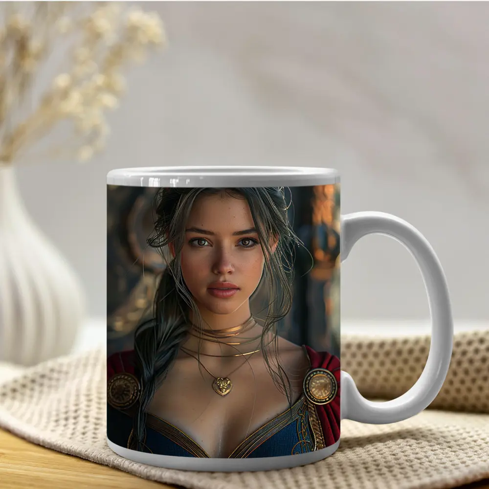 Fantasy Warrior Woman Dark Medieval Setting – Mugs