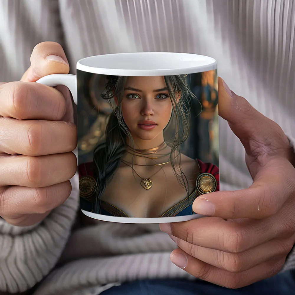 Fantasy Warrior Woman Dark Medieval Setting – Mugs