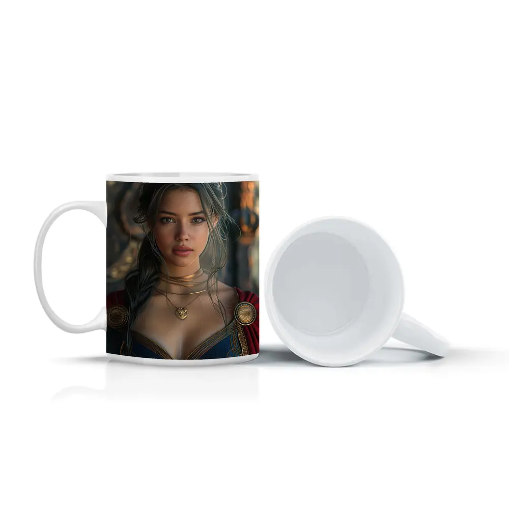 Fantasy Warrior Woman Dark Medieval Setting – Mugs