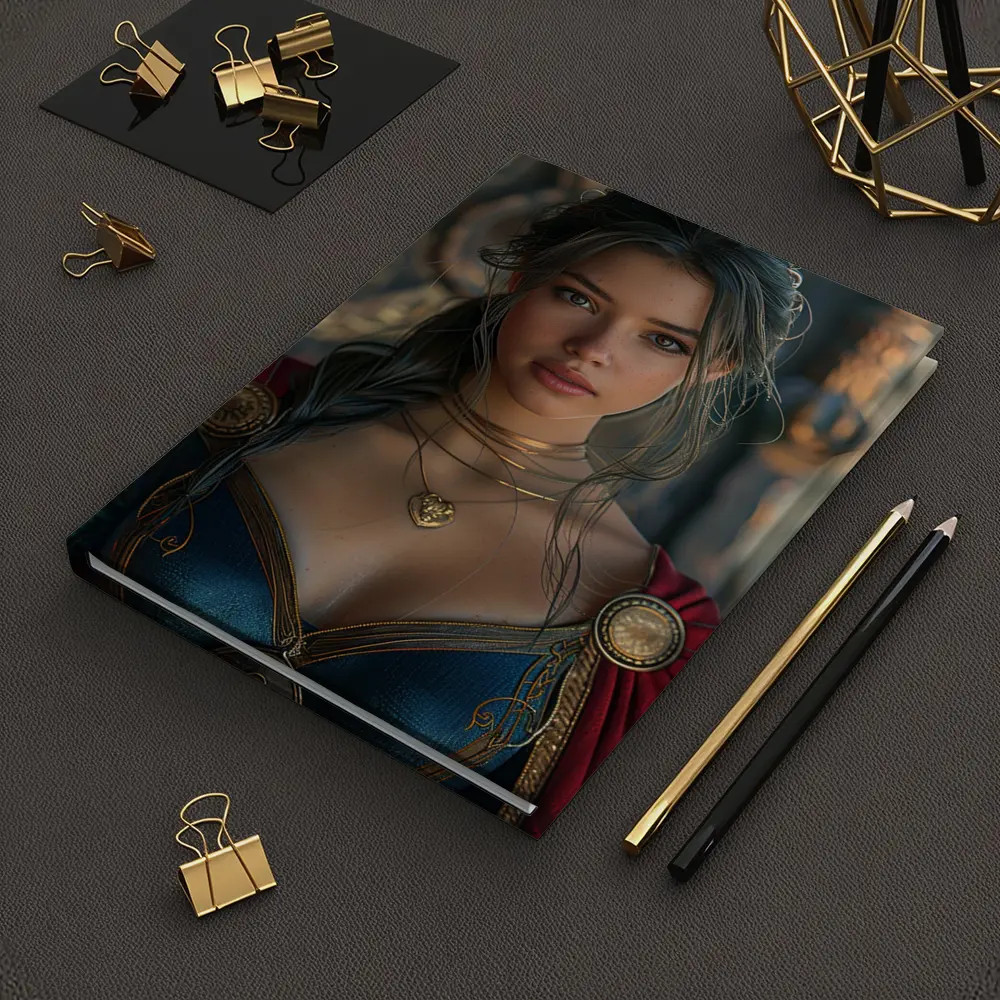 Fantasy Warrior Woman Dark Medieval Setting – Notebooks
