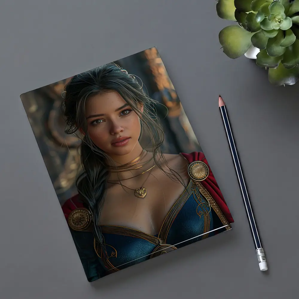 Fantasy Warrior Woman Dark Medieval Setting – Notebooks