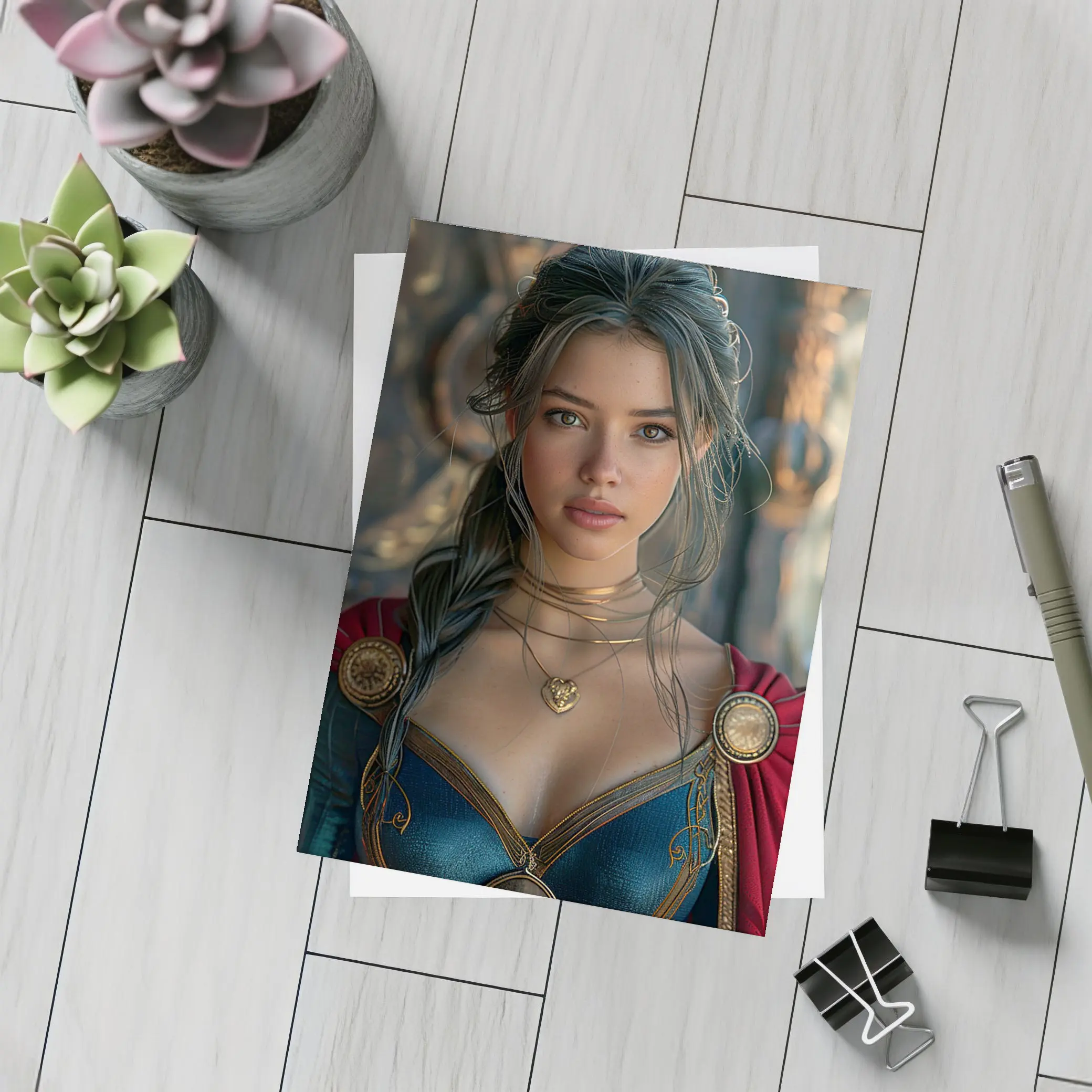 Fantasy Warrior Woman Dark Medieval Setting – Postcards
