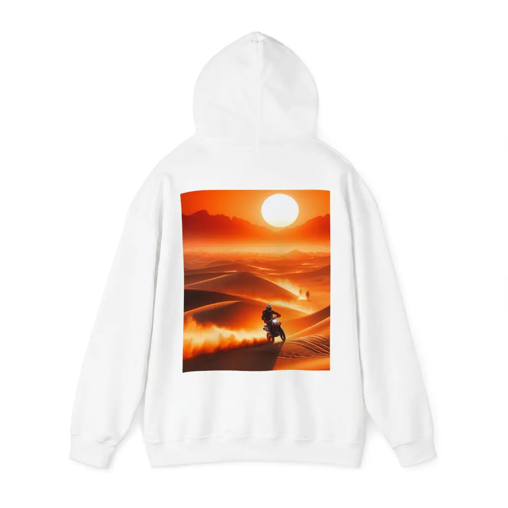 Dirt Bike Rider Blazing Through Desert Dunes – Hoodies