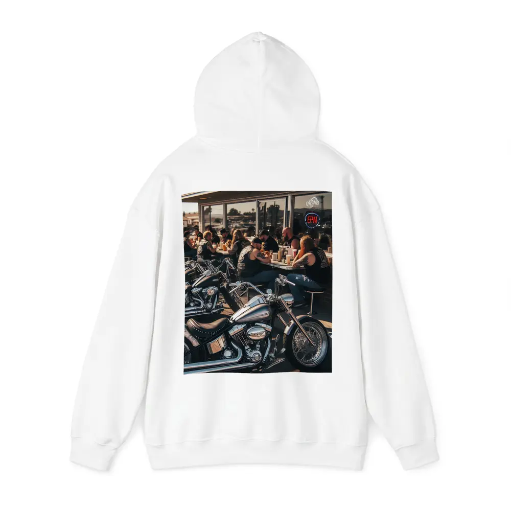 Harley Davidson Choppers Parked Outside Diner – Hoodies