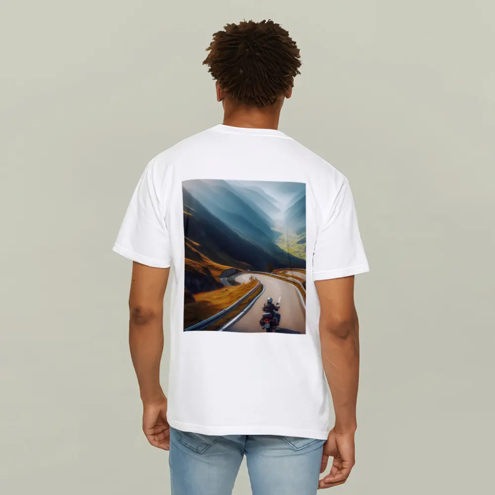 Touring Motorcycle Winding Alpine Mountain Road – T-Shirts
