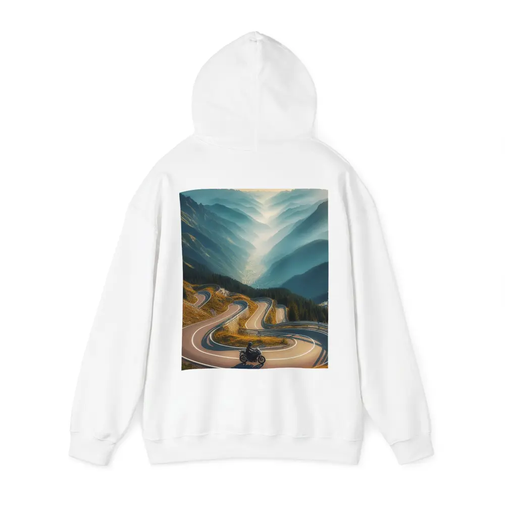 Motorcycle Rider Alpine Switchback Mountain Road – Hoodies