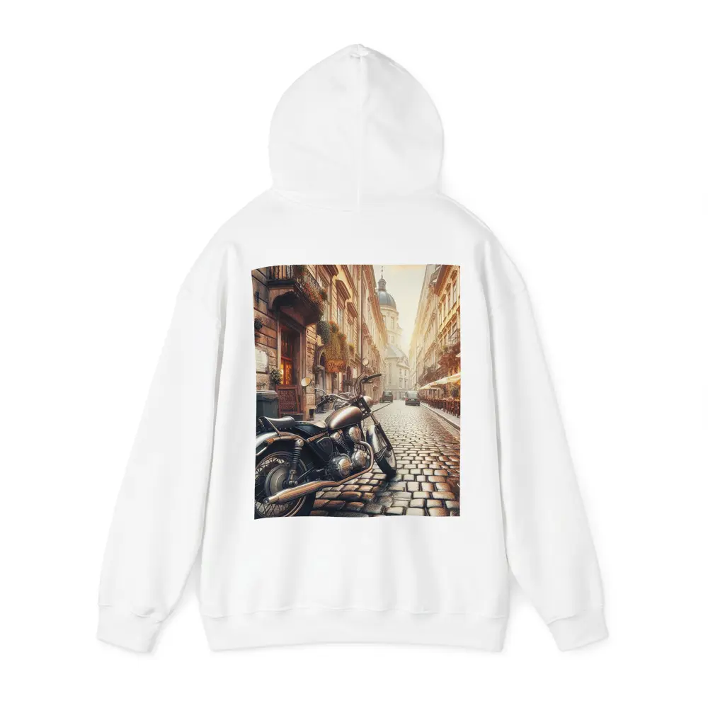 Classic Cruiser Motorcycle Cobblestone European Street – Hoodies