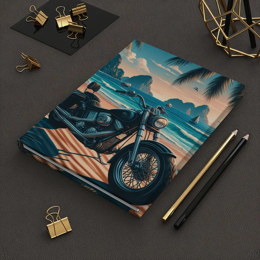 Harley Davidson Cruiser Motorcycle Tropical Beach – Notebooks