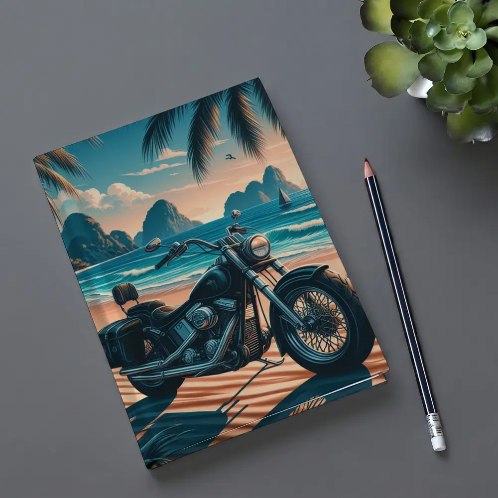 Harley Davidson Cruiser Motorcycle Tropical Beach – Notebooks