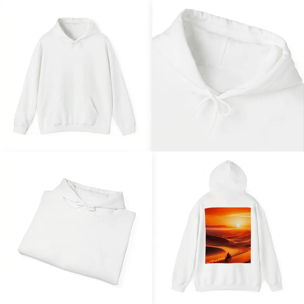 Adventure Motorcycle Rider Desert Sunset Dunes – Hoodies