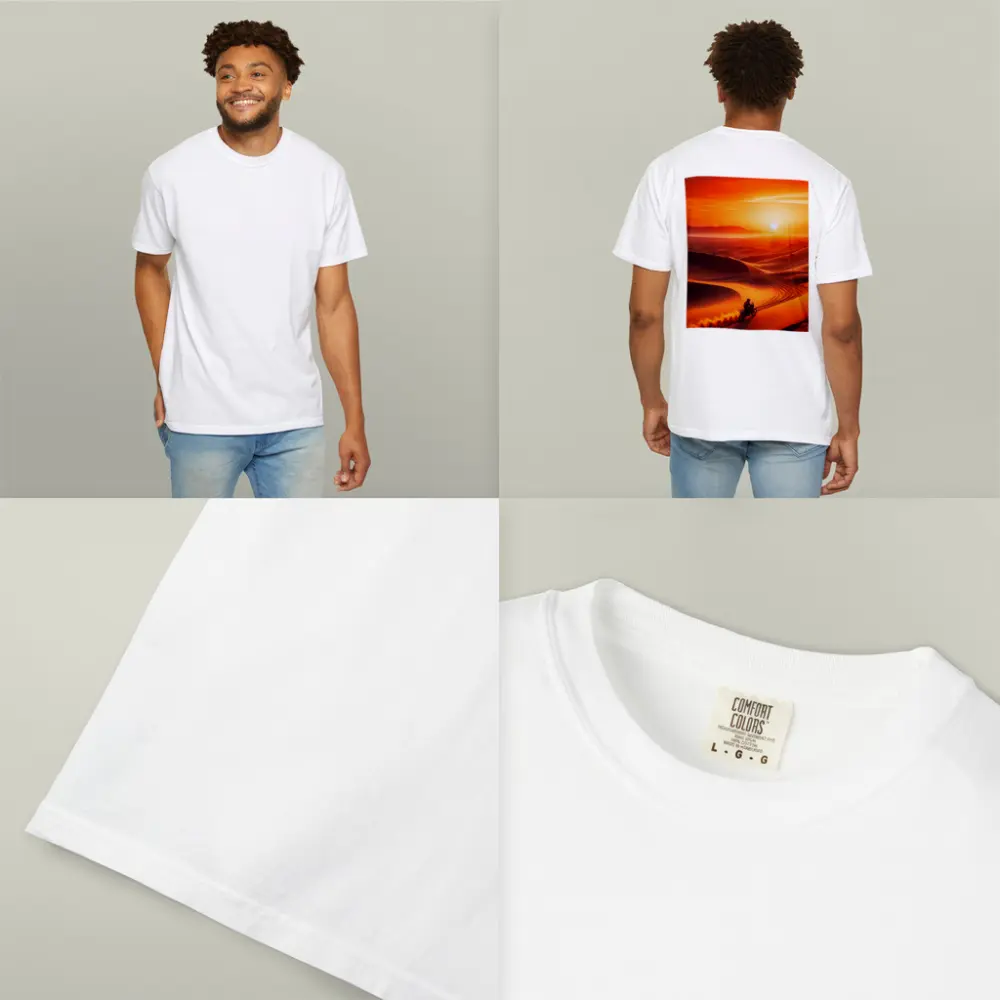 Adventure Motorcycle Rider Desert Sunset Dunes – T-Shirts