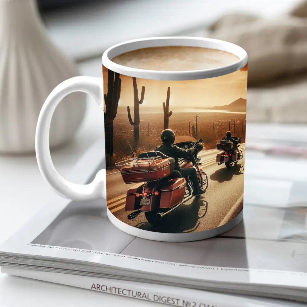 Harley Davidson Touring Bikes Desert Sunset Ride – Mugs