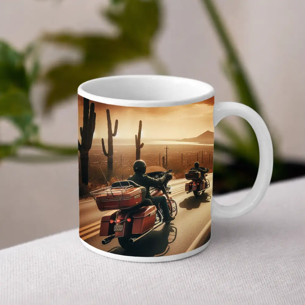 Harley Davidson Touring Bikes Desert Sunset Ride – Mugs