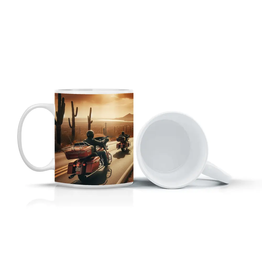 Harley Davidson Touring Bikes Desert Sunset Ride – Mugs