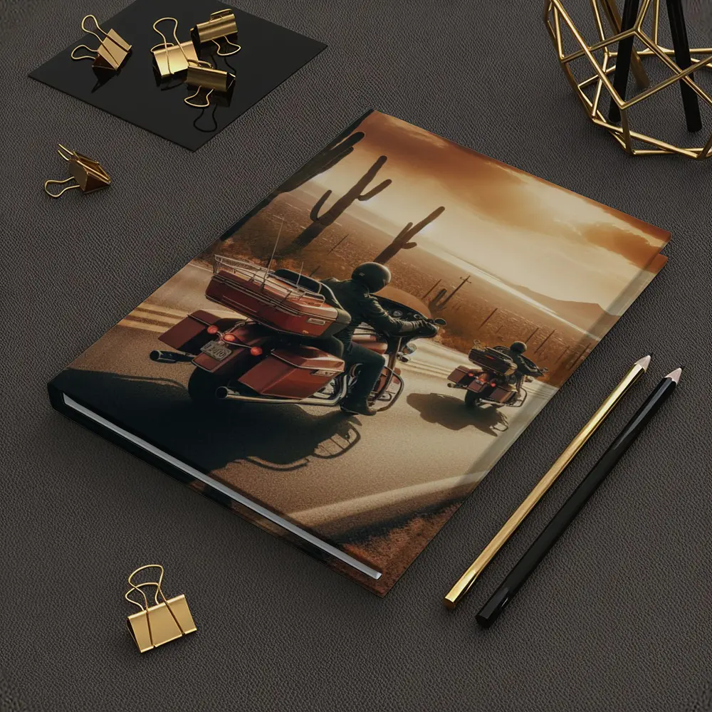 Harley Davidson Touring Bikes Desert Sunset Ride – Notebooks