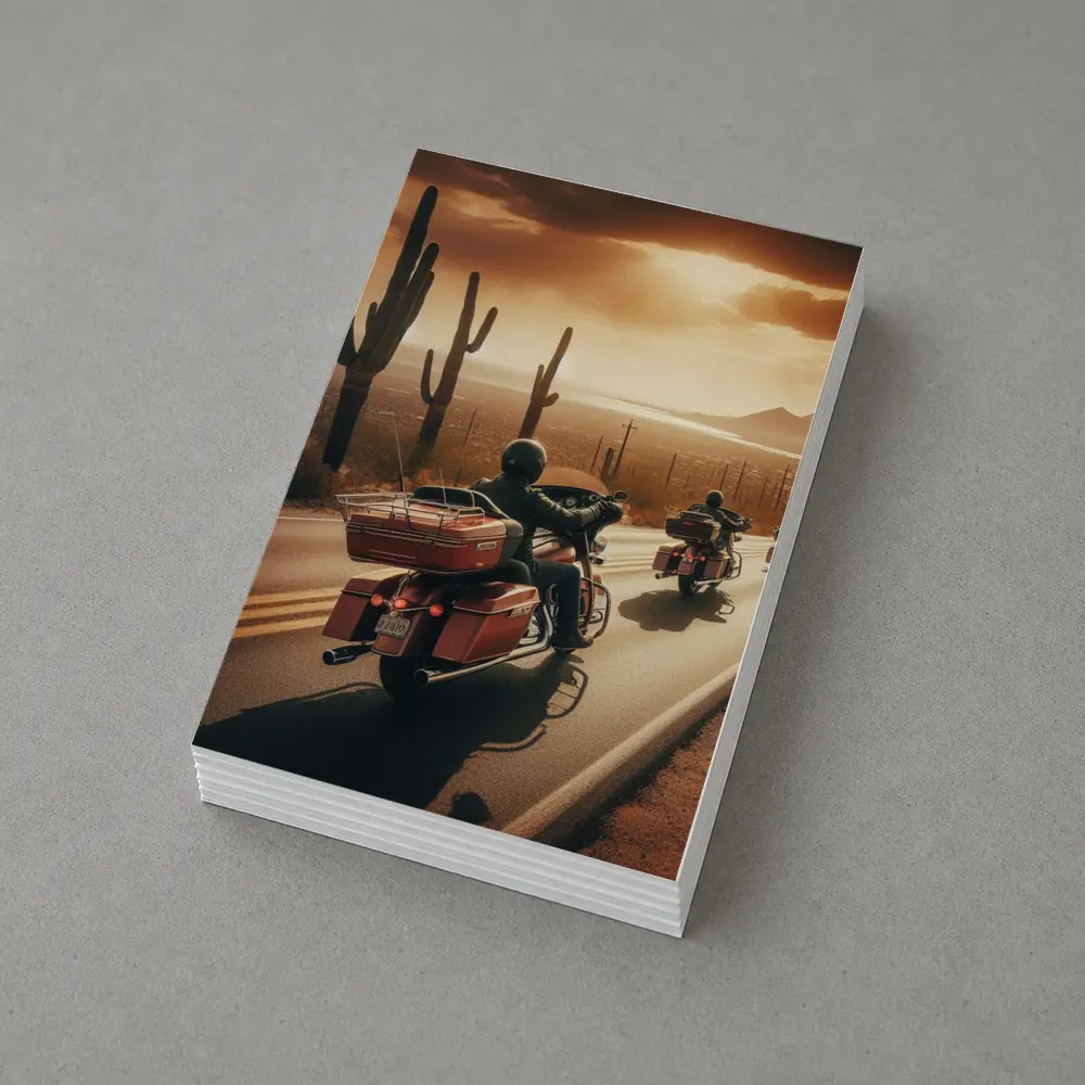 Harley Davidson Touring Bikes Desert Sunset Ride – Postcards