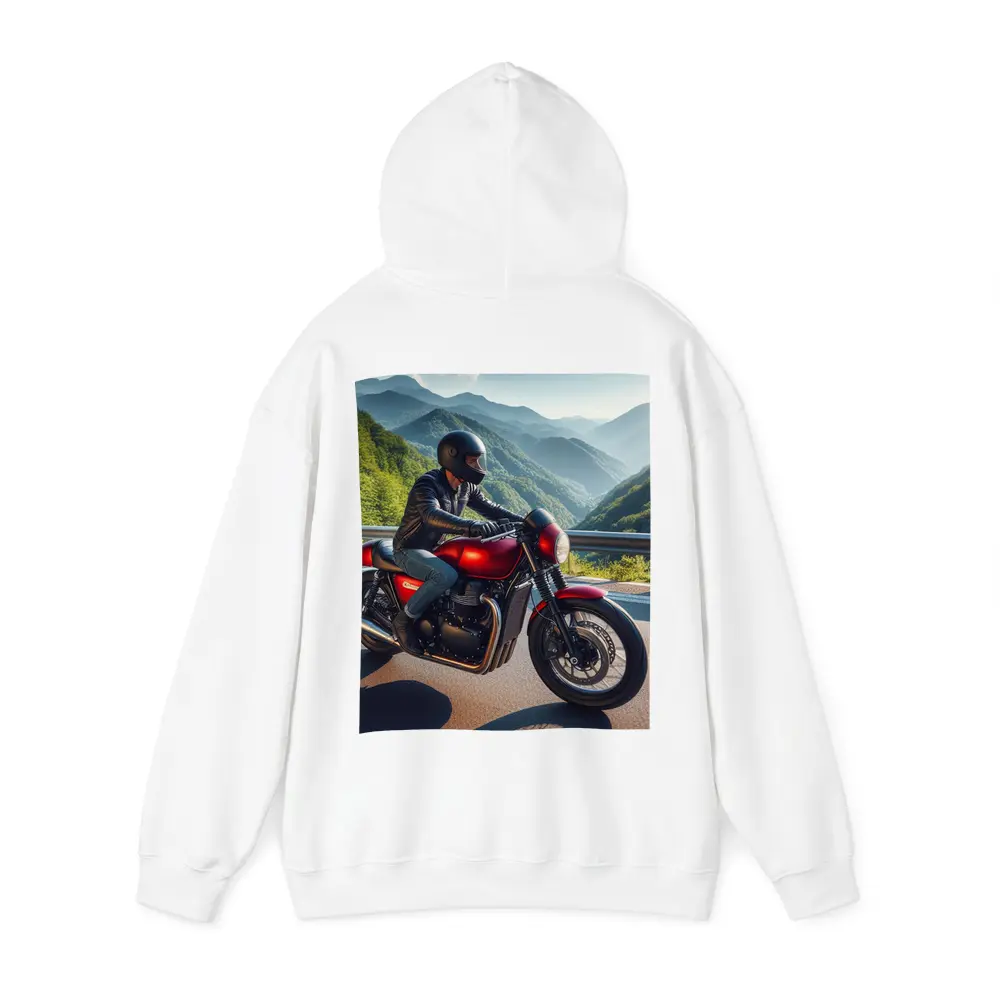 Red Cafe Racer Motorcycle Mountain Road Ride – Hoodies