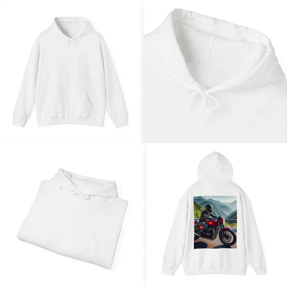 Red Cafe Racer Motorcycle Mountain Road Ride – Hoodies