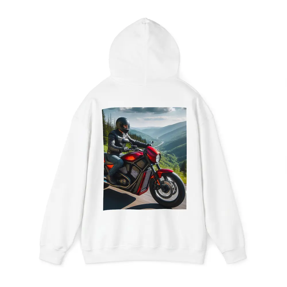 Red Cruiser Motorcycle Rider Mountain Road – Hoodies