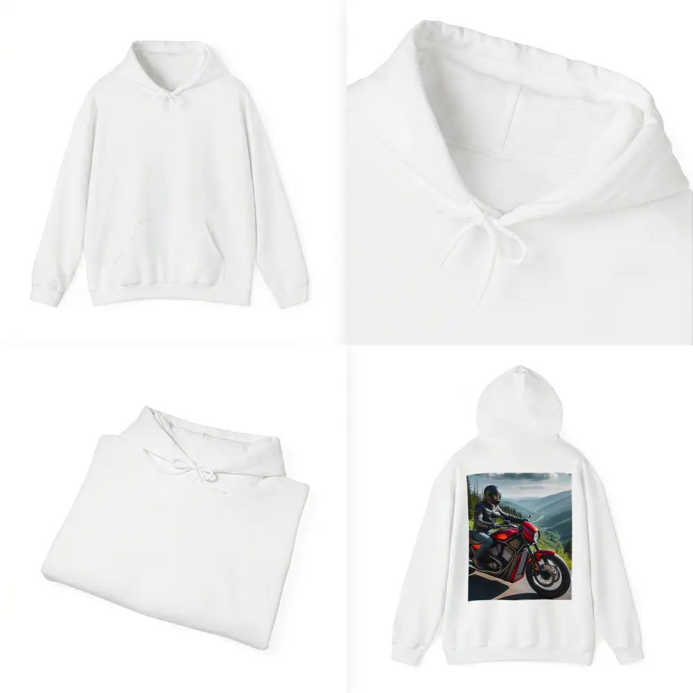 Red Cruiser Motorcycle Rider Mountain Road – Hoodies