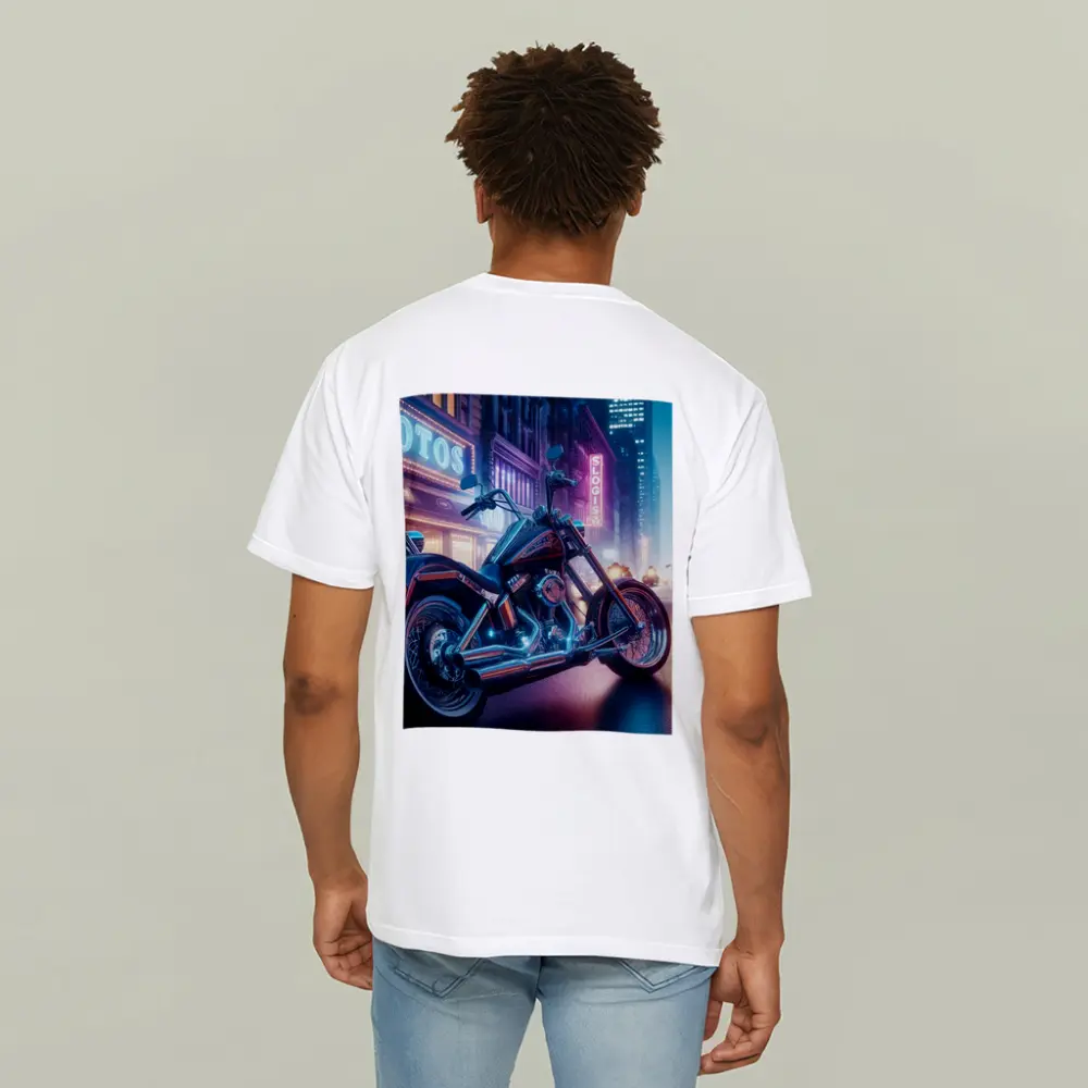 Harley Davidson Chopper Neon City Night – T-Shirts