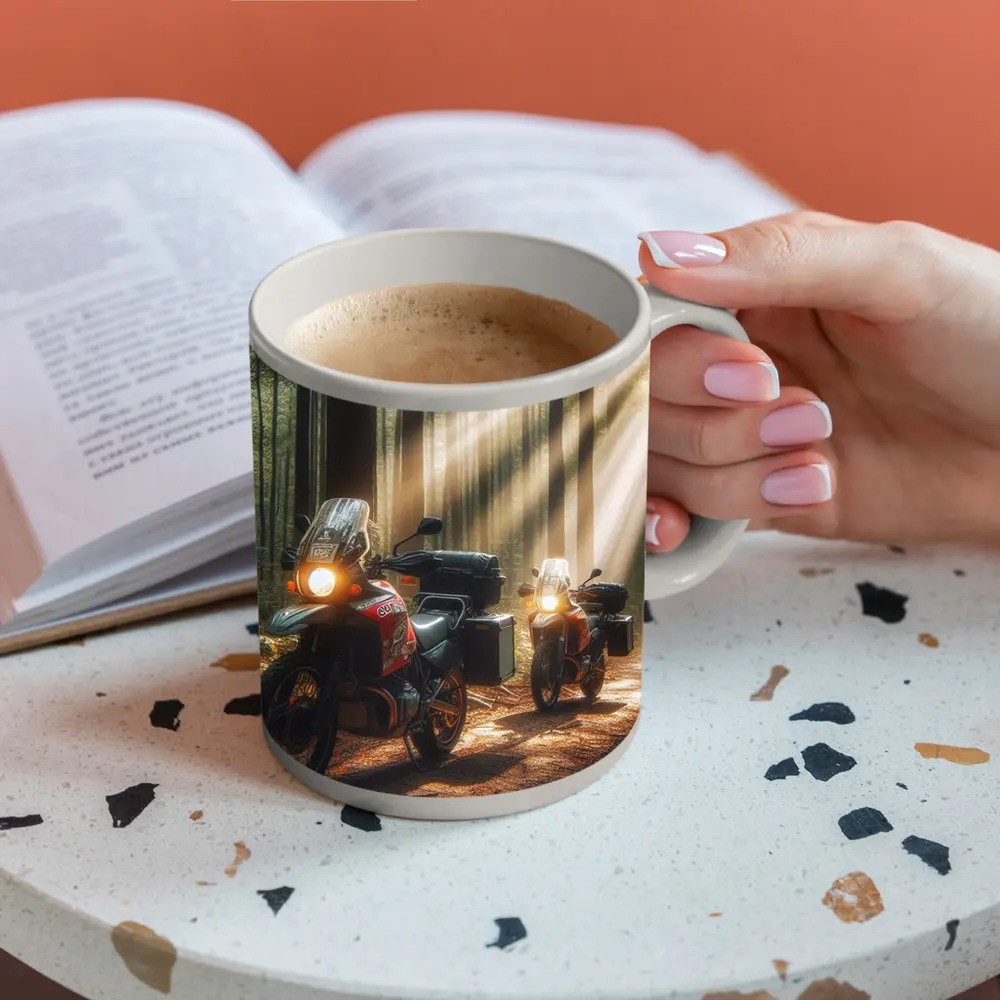Adventure Dual Sport Bikes Sunlit Forest – Mugs