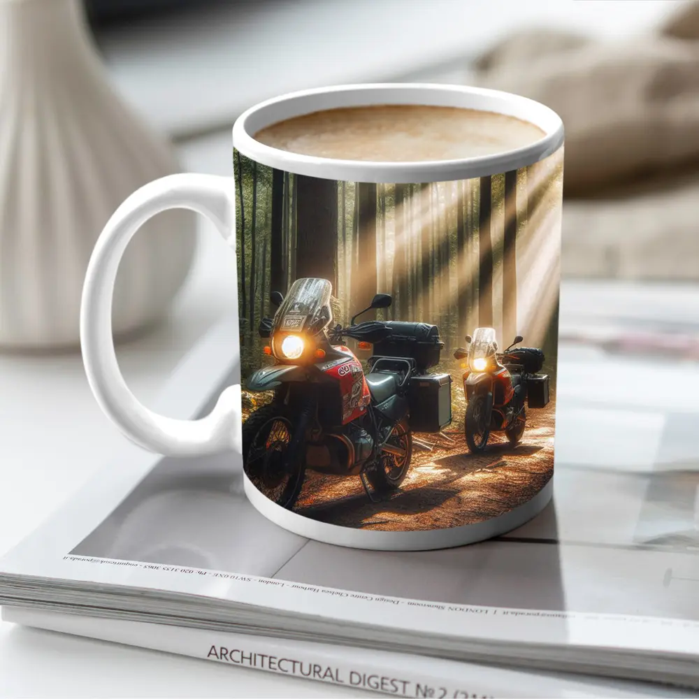 Adventure Dual Sport Bikes Sunlit Forest – Mugs