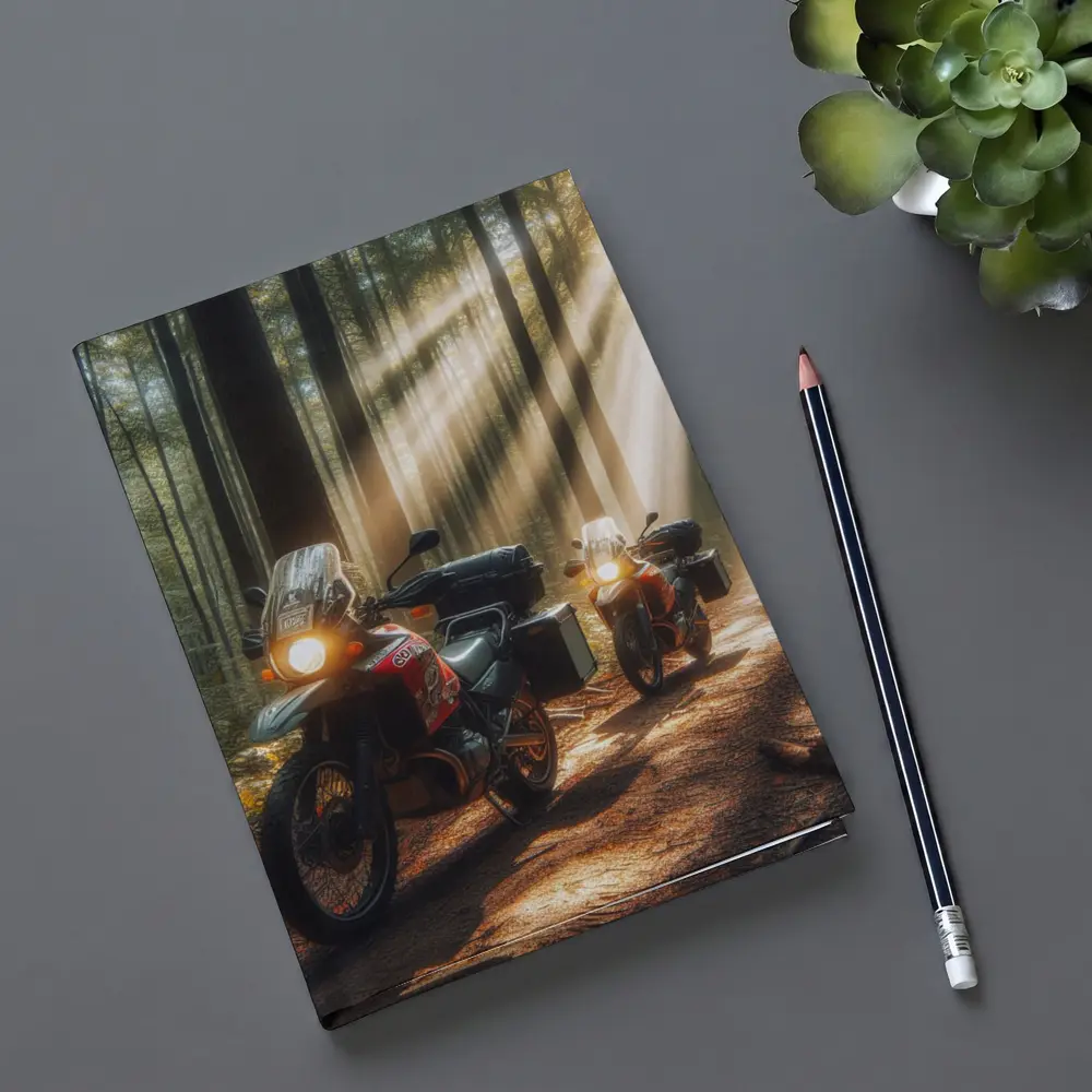 Adventure Dual Sport Bikes Sunlit Forest – Notebooks