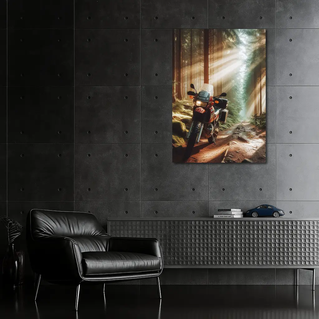Adventure Dual Sport Bike Forest Sunrays – Wall Art