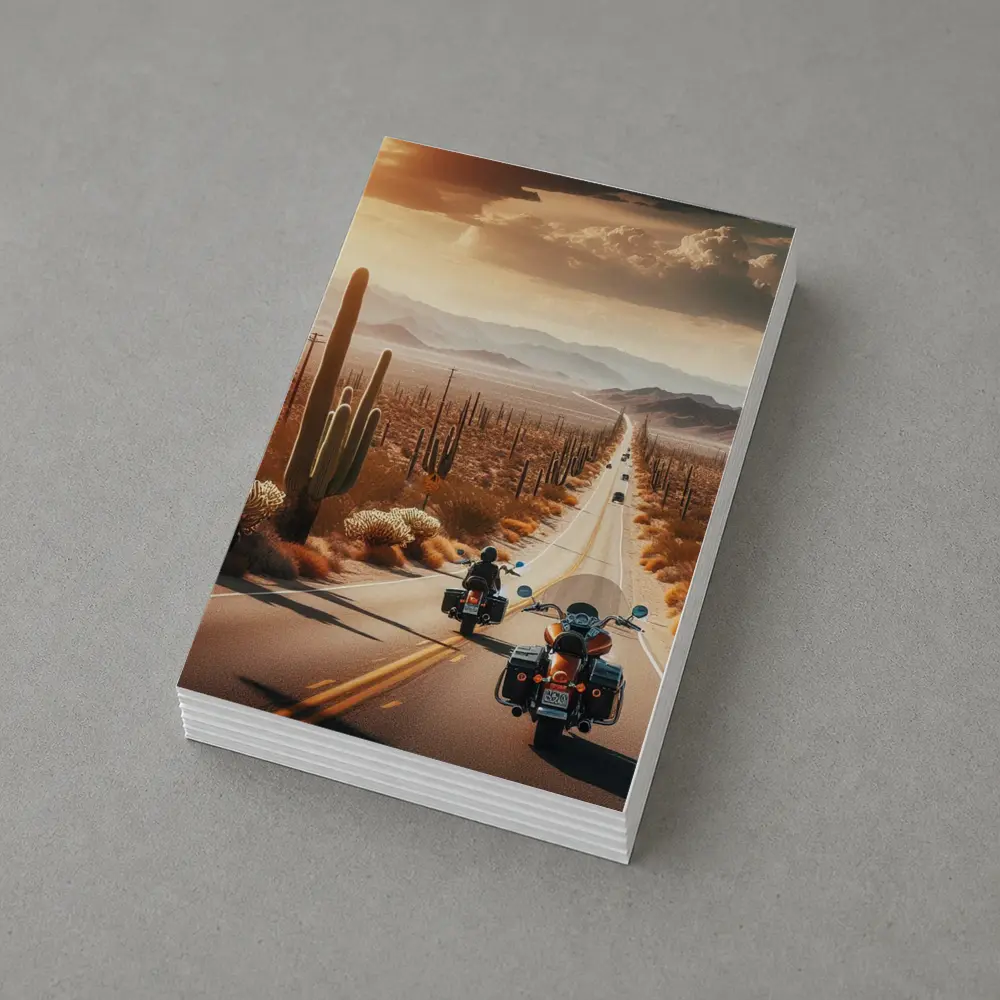 Harley Davidson Motorcycles Desert Highway Sunset – Postcards