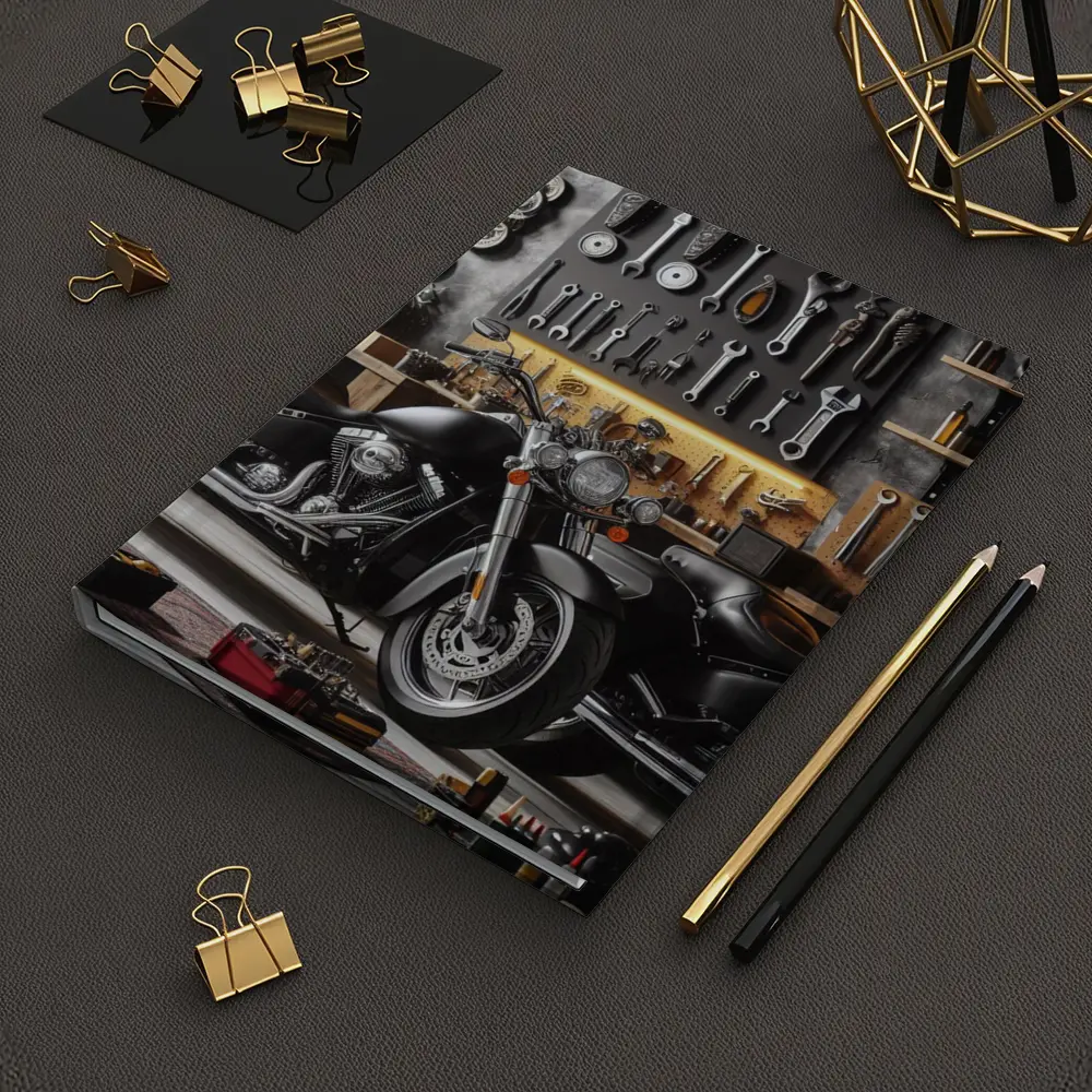 Black Harley Davidson Motorcycle Garage Workshop – Notebooks