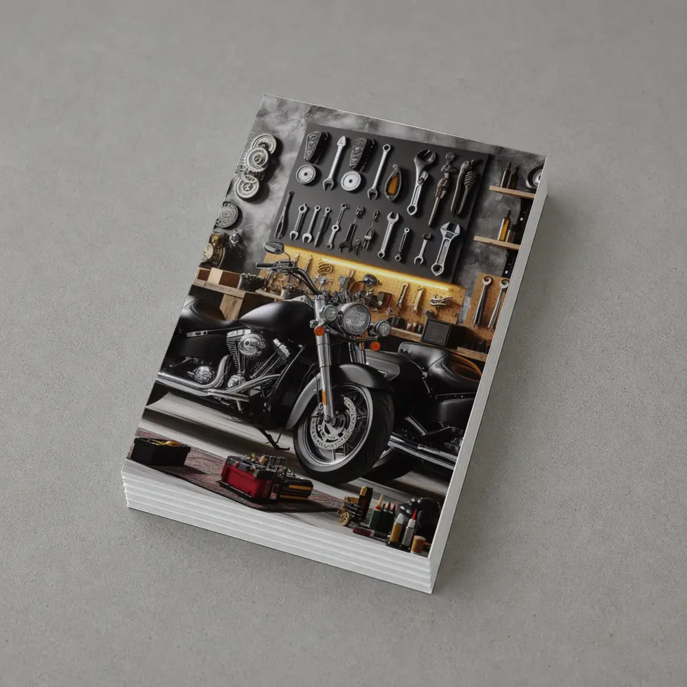 Black Harley Davidson Motorcycle Garage Workshop – Postcards