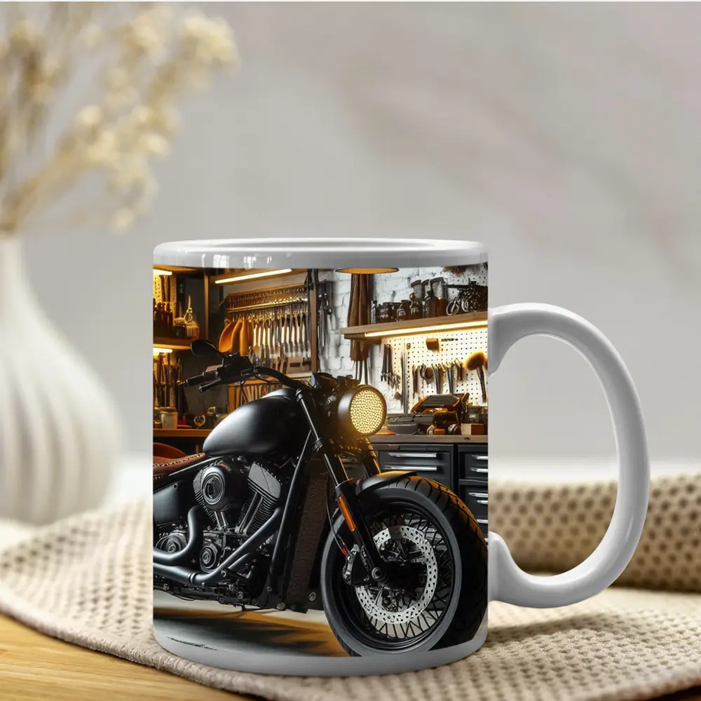 Black Bobber Motorcycle Mechanic Workshop Garage – Mugs