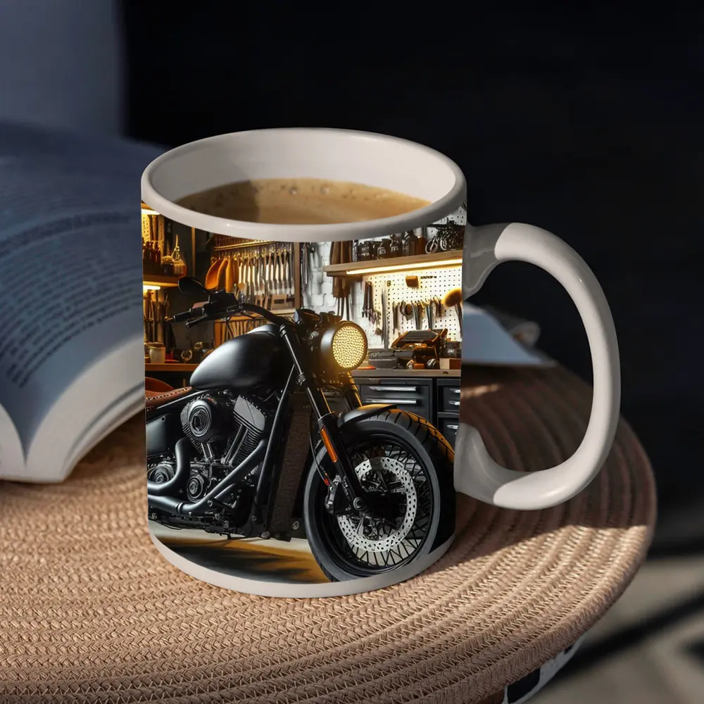 Black Bobber Motorcycle Mechanic Workshop Garage – Mugs