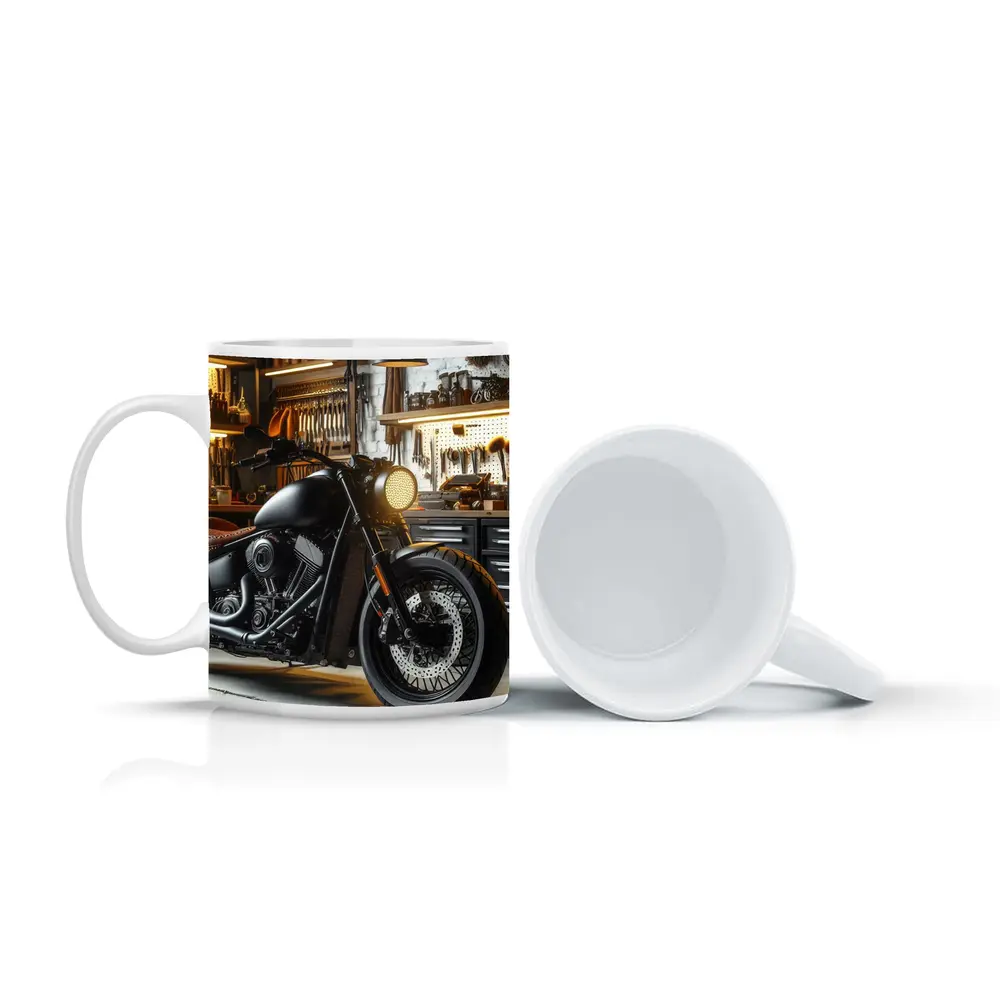 Black Bobber Motorcycle Mechanic Workshop Garage – Mugs