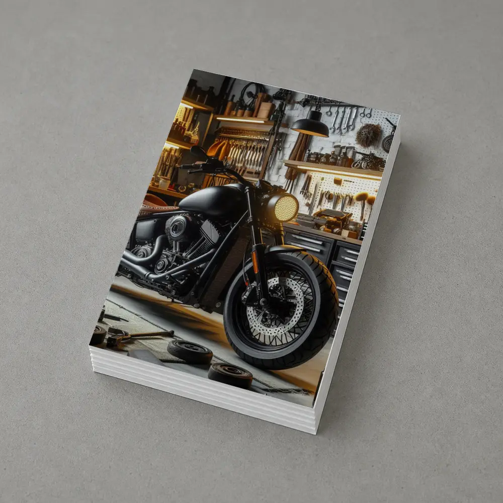 Black Bobber Motorcycle Mechanic Workshop Garage – Postcards
