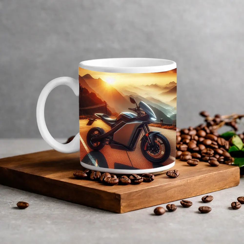Electric Sport Bike Mountain Sunset Road – Mugs