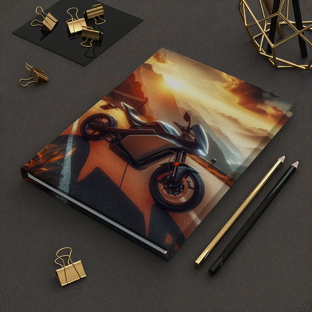 Electric Sport Bike Mountain Sunset Road – Notebooks