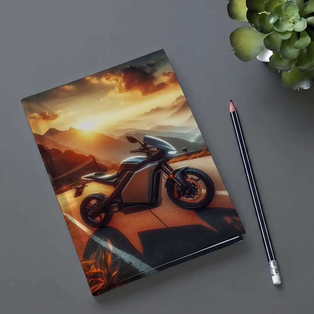Electric Sport Bike Mountain Sunset Road – Notebooks