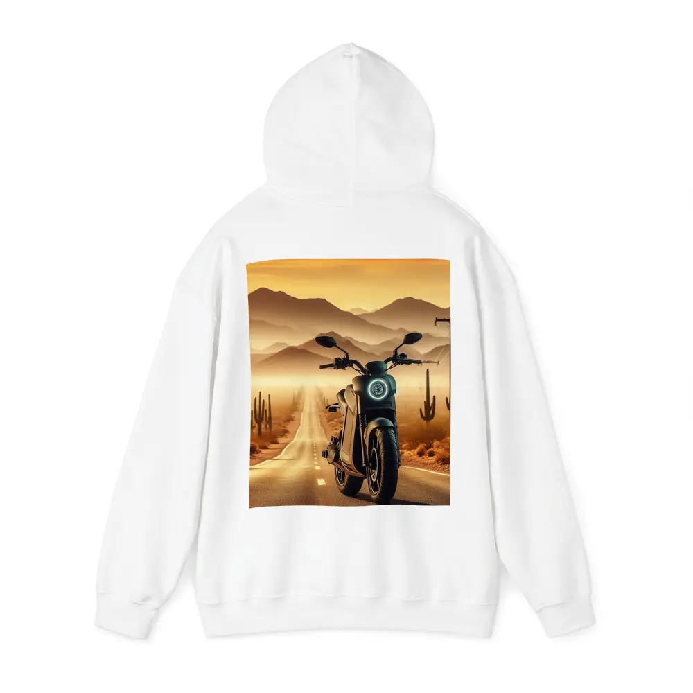 Electric Scooter Desert Road Golden Sunset – Hoodies